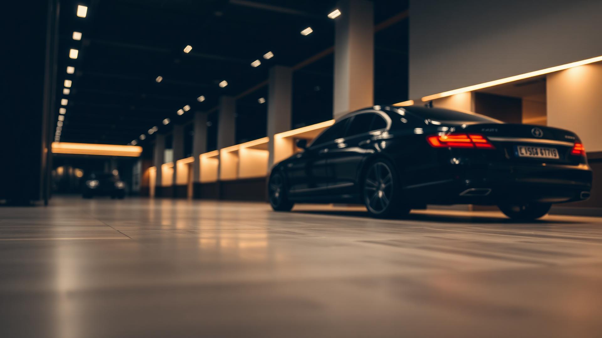 Modern luxury vehicle showroom interior